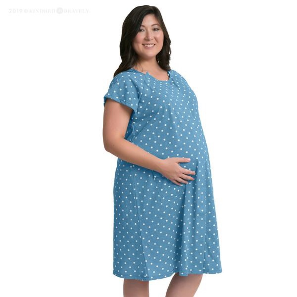 Polka Dot Delivery Gown Pregnancy Hospital Robe
